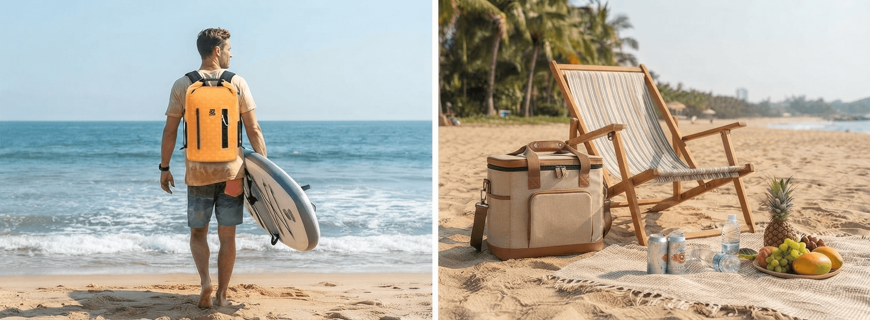 Rivonova lightweight roll-top backpack cooler for outdoor adventures