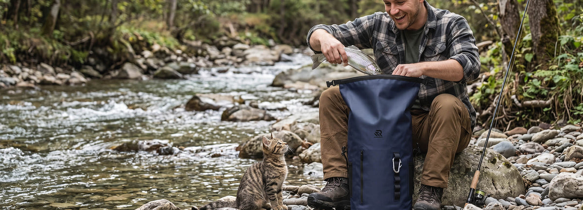 RIVONOVA roll top backpack cooler for fishing