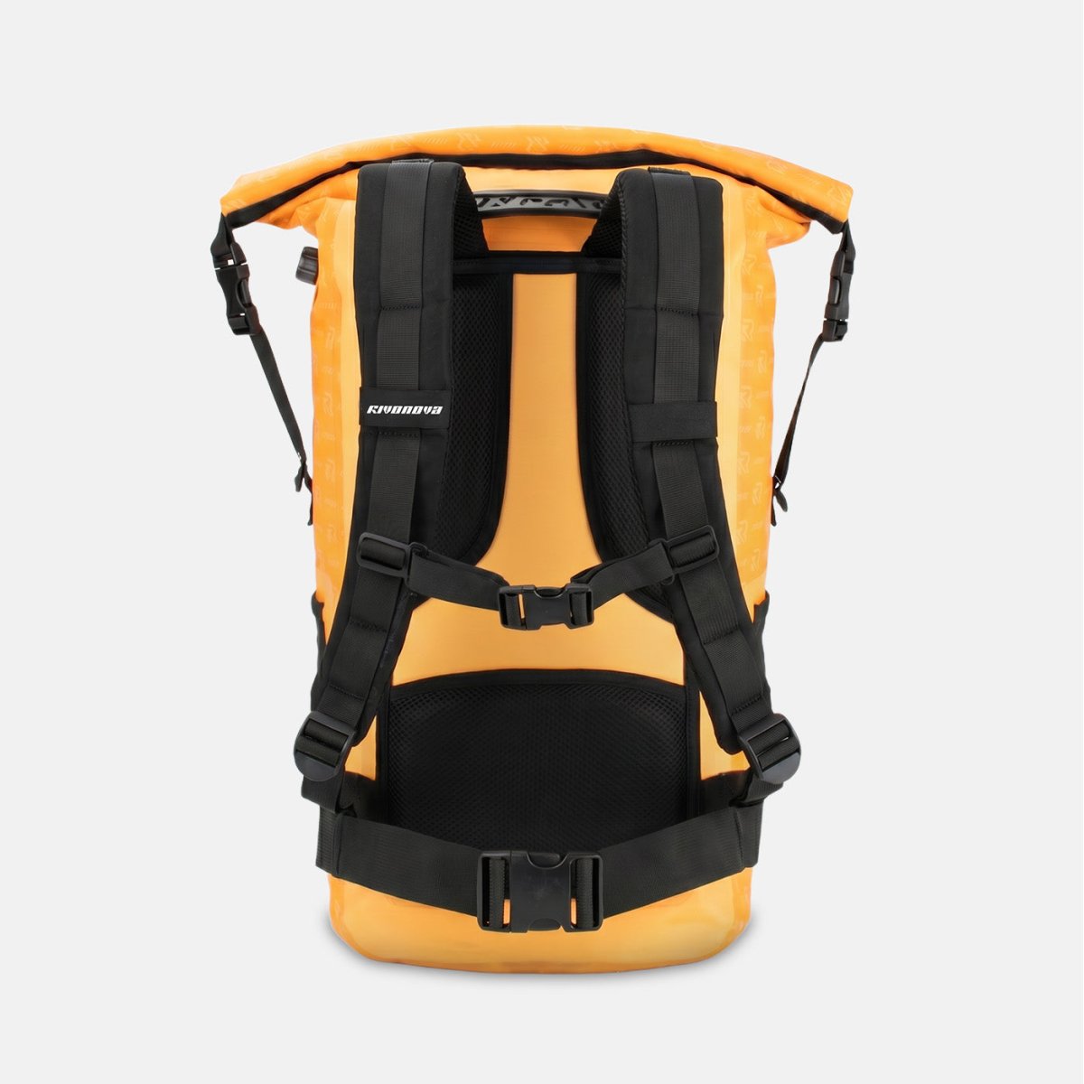 RIVONOVA 35L Roll-Top Backpack Cooler - back view harness system#Size_35L#Color_Orange