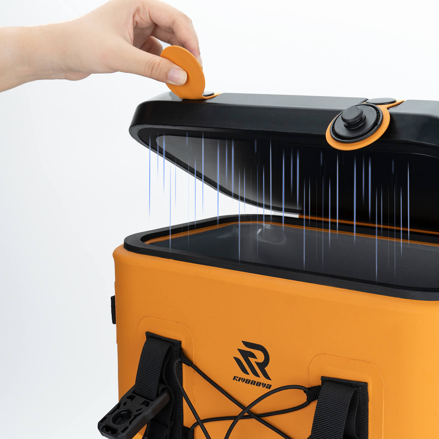 one-handed access the magnetic soft cooler 24can#Color_Orange