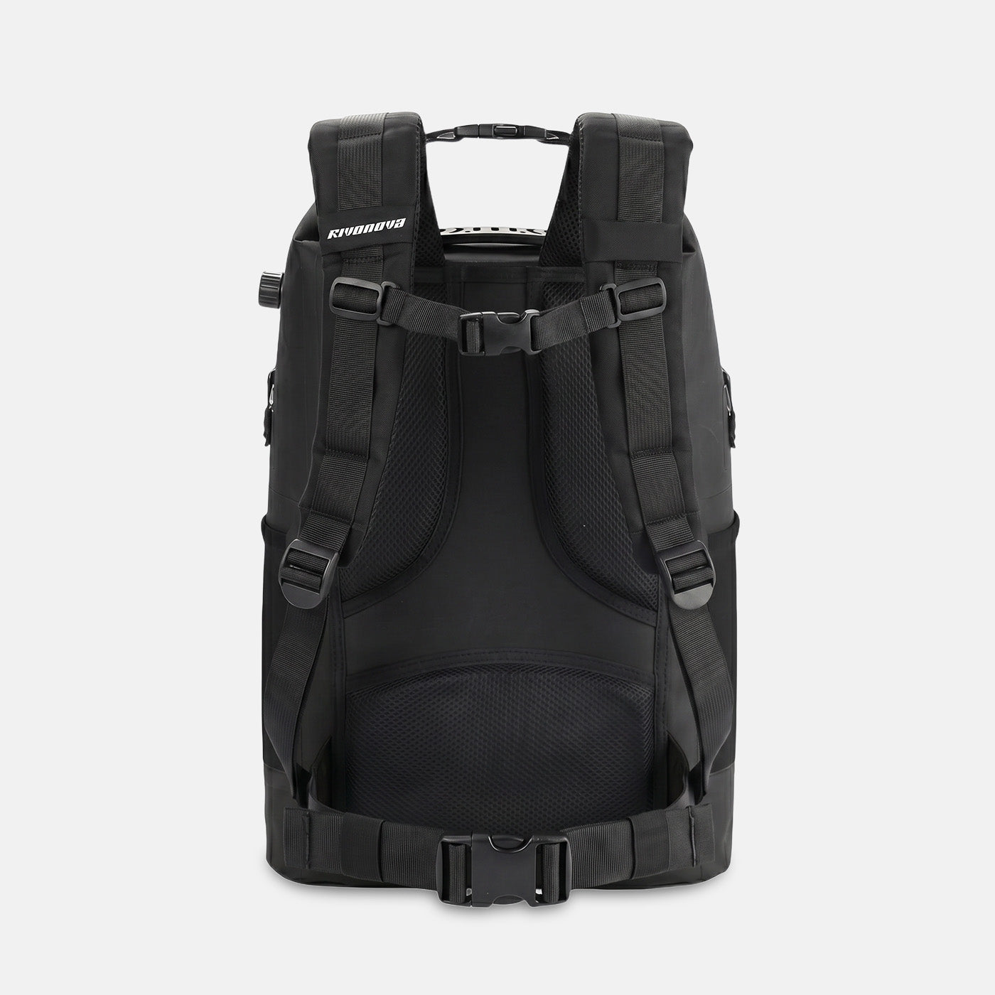 RIVONOVA 20L Roll-Top Backpack Cooler - back view harness system#Size_20L#Color_Black