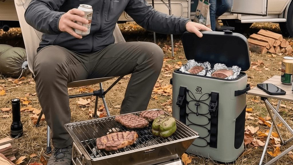 RIVONOVA magnetic soft backpack cooler for camping
