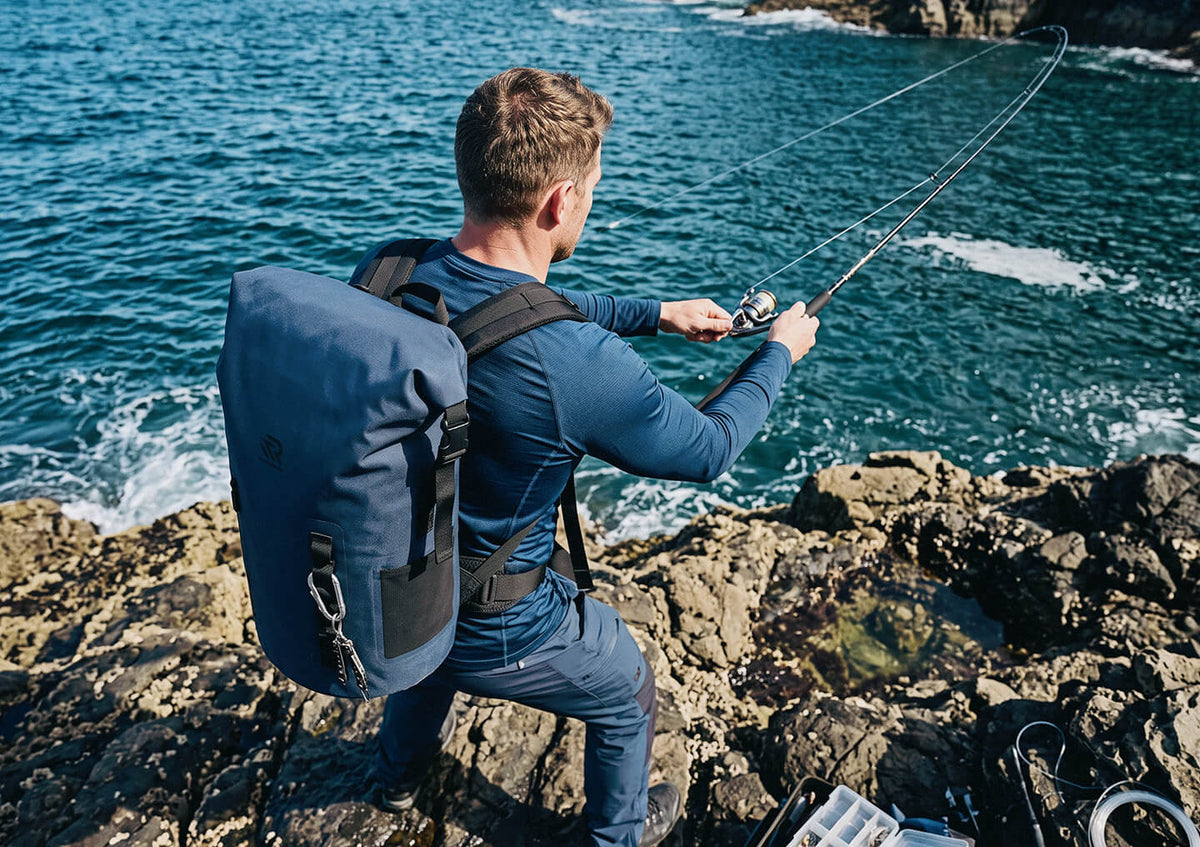 RIVONOVA roll top backpack cooler for fishing