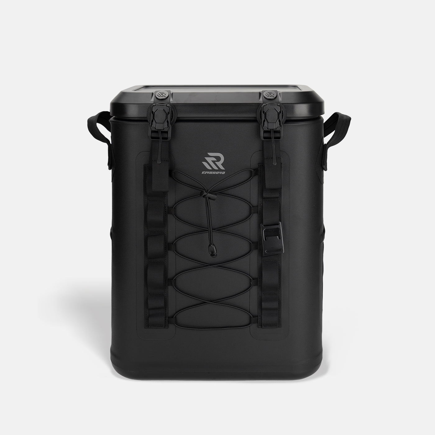RIVONOVA 24Can Magnetic Soft Cooler in Black - front view