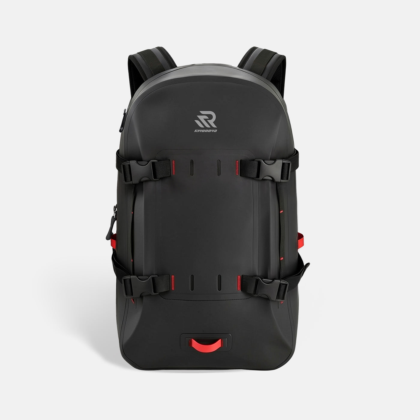 RIVONOVA 30L Waterproof Backpack in Black - front view