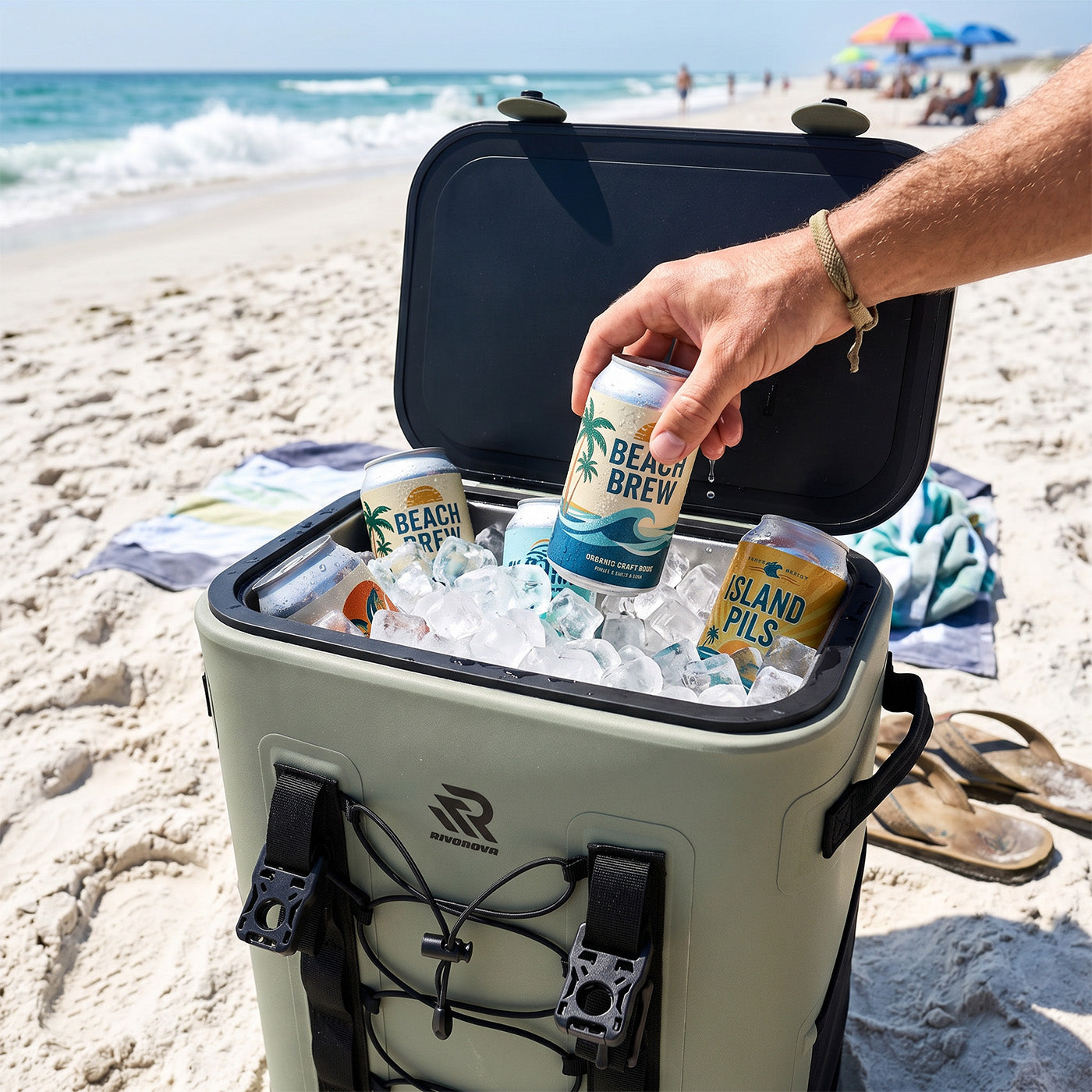 insulated magnetic soft cooler for beach