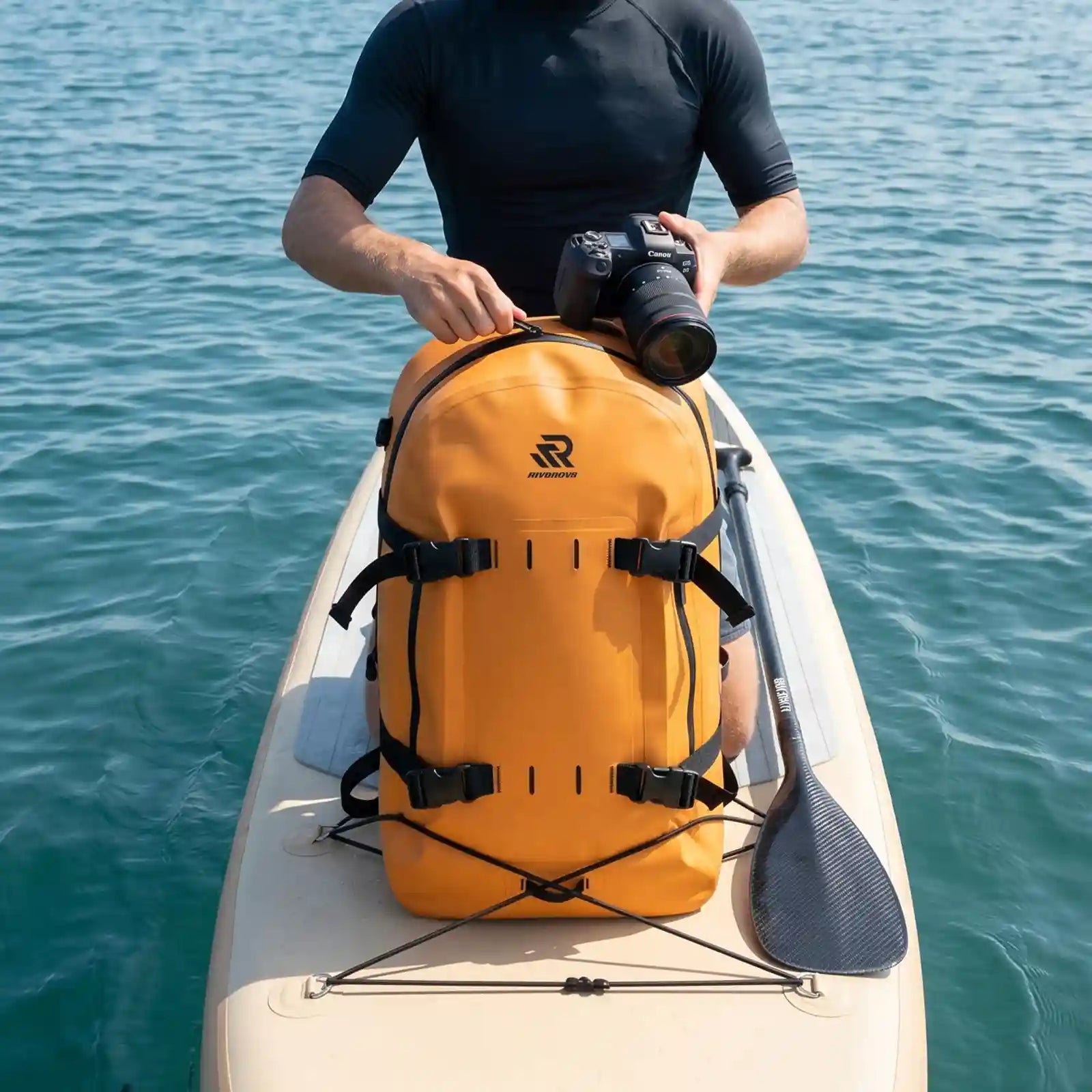 rivonova 100% waterproof backpack for paddleboarding