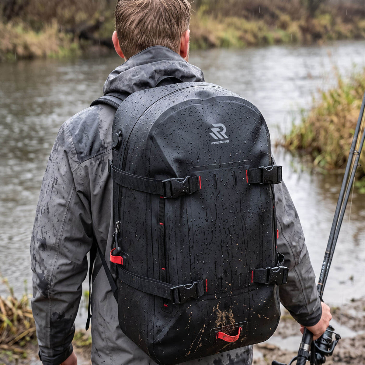 RIVONOVA waterproof backpack keeps your essentials dry