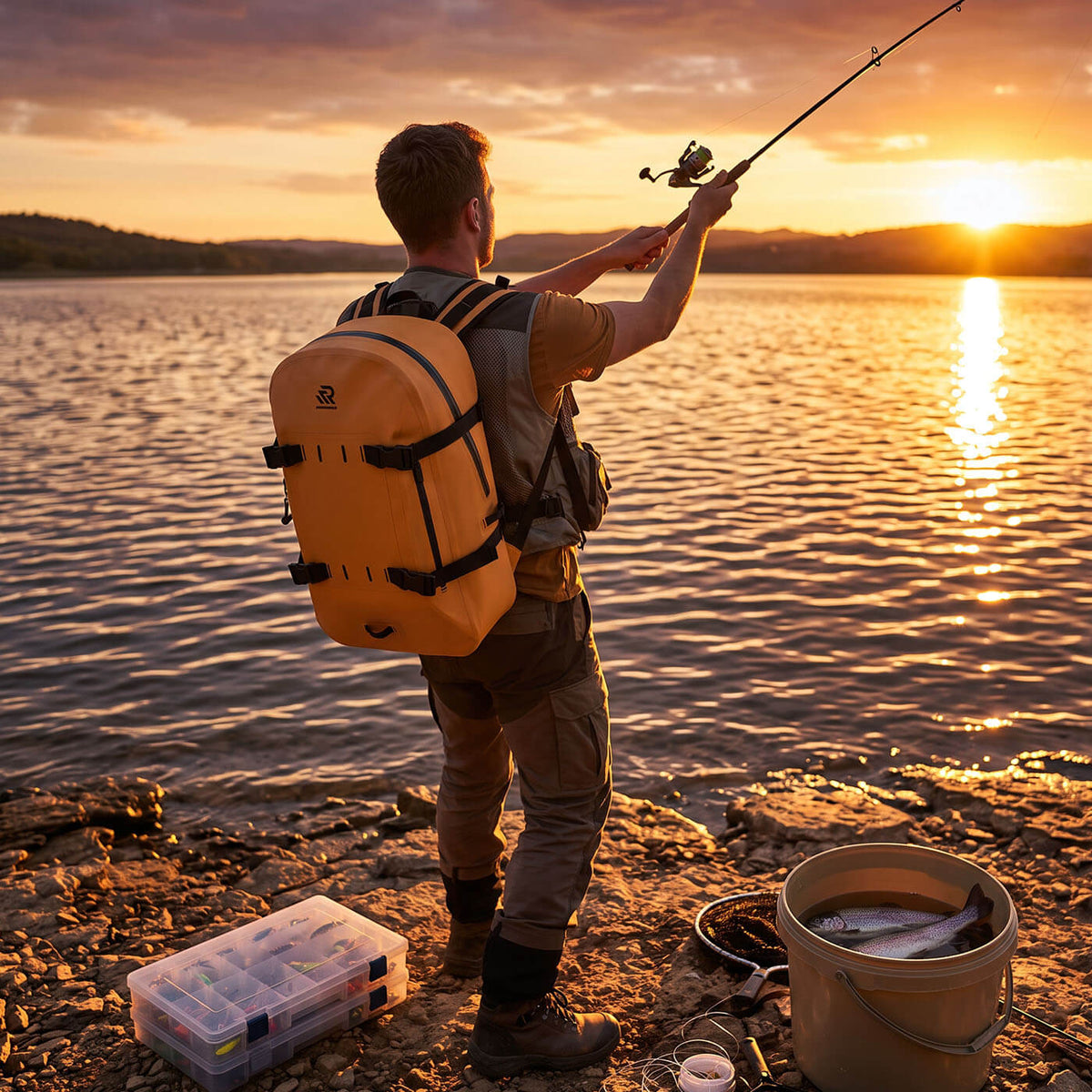 RIVONOVA waterproof backpack built for long days out